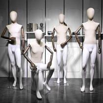 Full body cloth male model props clothing store window display dummy body solid wood arm sitting and standing male model