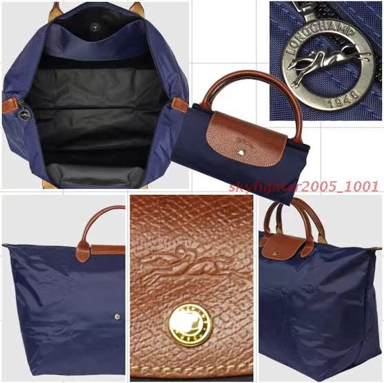 longchamp正品折疊 日本代購正品 法國龍驤Longchamp 女士尼龍折疊中號手提包餃子包 longchamp正品仿品