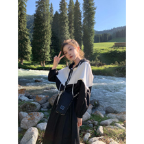 YUYUREAL-Collided Lianhood Weater dress with dress for womens fall Senior Sensation Long Skirt