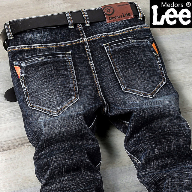 Autumn and winter thick stretch jeans men's straight loose and velvet thickening business casual all-match men's long pants Autumn and winter thick stretch jeans men's straight loose and velvet thickening business casual all-match men's long pants