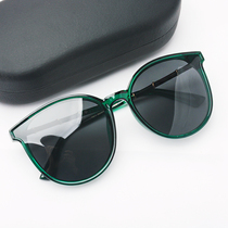 Net red super frame forest green sunglasses female round face thin Sen department polarized sunglasses Korean version of the tide wild glasses