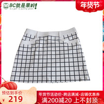 BC golf black and white plaid skirt summer wear-proof skirt womens casual skirt