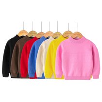 Children sweater 2022 Spring and autumn in Korean version half-height collar with bottom-knitted undershirt male and female child candy color casual blouses