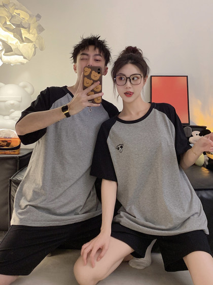부부 파자마 남성용 봄과 가을 여름 여름 얇은 반바지 여성을위한 순수한면 직물 100면 주택 의류 세트 부부 파자마 남성용 봄과 가을 여름 여름 얇은 반바지 여성을위한 순수한면 직물 100면 주택 의류 세트