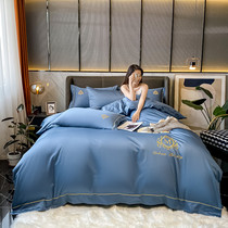 100% cotton 60s satin long-staple cotton four-piece set pure cotton double quilt cover sheet bedding embroidered mattress