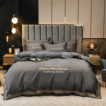 100% 60s long-staple cotton pure cotton four-piece set of sheets quilt cover bed linen spring autumn and winter European-style bedding