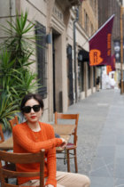 Lightweight and dense air sense retro casual twisted rope cashmere sweater female Th * round neck curl knit sweater