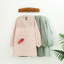 Apron home kitchen ladies waterproof and oil-proof long sleeve coat fashion adult cute Korean version of Japanese skirt