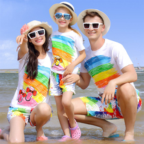 Seaside vacation sports beach pants summer parent-child outfit A family of three mother-daughter outfit Mother-son outfit tide beach suit suit