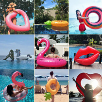 Flamingo swimming ring adult thickened inflatable water Mount cute unicorn Net Red Love increased female