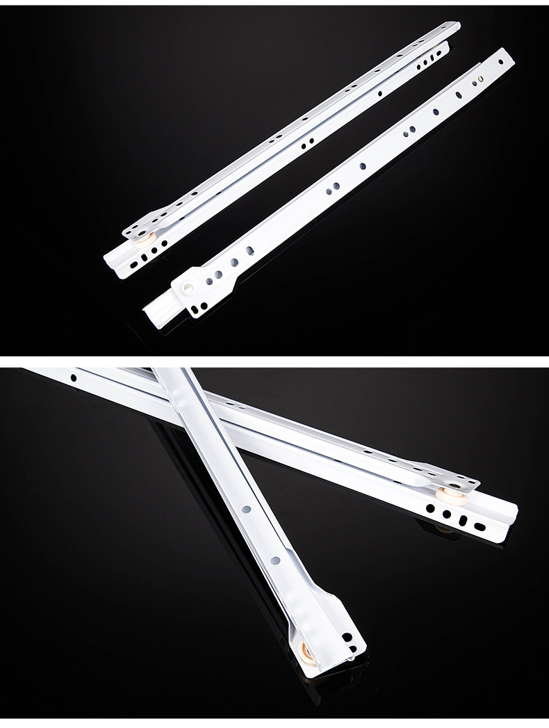 易嘉 抽屉轨道二节加厚滑轨静音抽屉滑道键盘托架滚轮导轨五金