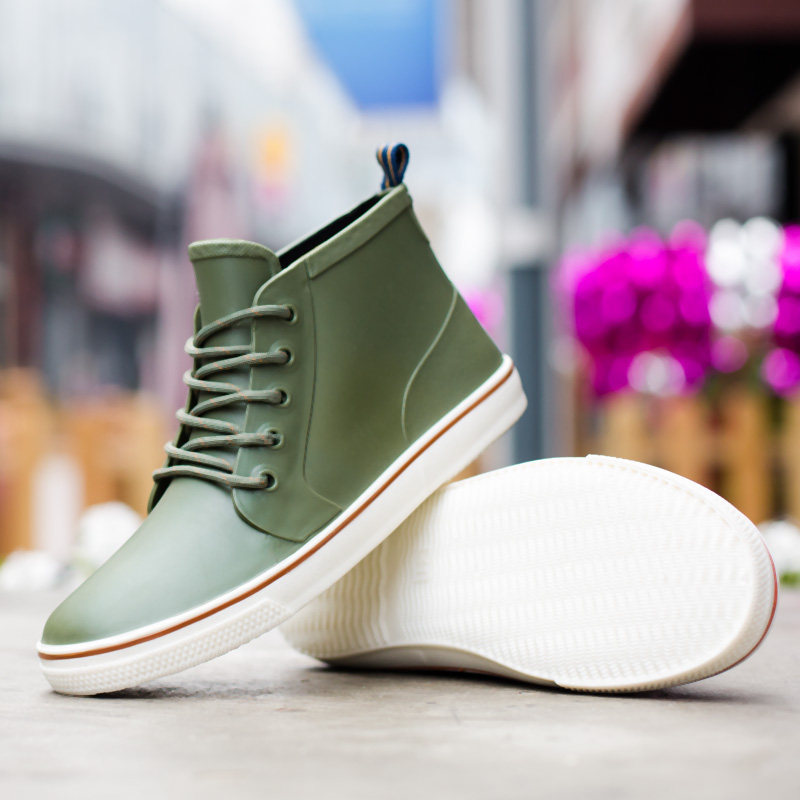 男士夏季低帮平底胶鞋短筒雨鞋水鞋厨房厨师鞋防水防滑防油工作鞋