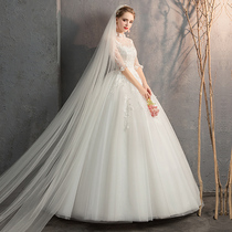 Super fairy bride simple atmosphere main wedding dress 2021 New Forest dream small man long sleeve thick arm