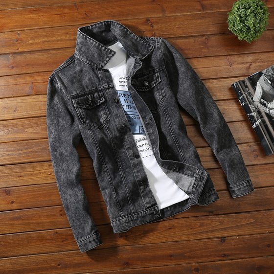 Spring and autumn Washing denim jackets Men's Japanese INS Korean version of young people slim jacket tide brand wild top tide Spring and autumn Washing denim jackets Men's Japanese INS Korean version of young people slim jacket tide brand wild top tide