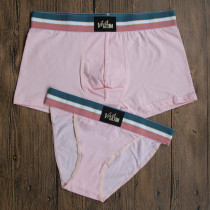 Couple underwear cotton mens and womens underwear suit color wide waist edge personality adult sexy mens flat corner Womens triangle