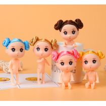 5 sets of Lele dolls confused dolls handmade silk net flowers naked baby baking cake playing the house 12cm