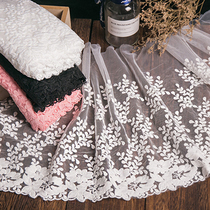 Black and white pure cotton lace trim accessories Wedding dress womens skirt mesh embroidery European curtain lace handmade diy