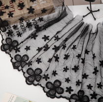 Wide 30cm cotton black lace accessories mesh embroidery skirt feet curtain bedding decorative fabric diy