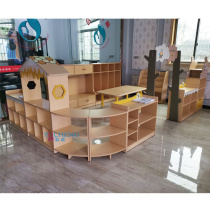 Kindergarten activity area Corner Toy cabinet Childrens reading area Bookshelf storage cabinet Coat shoe rack Bee shape