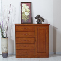 Full solid wood chest chest thickened large capacity simple modern storage living room drawer bedroom oak storage cabinet