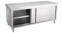 Stainless steel workbench Sliding door console Dahotai hotel kitchen table Restaurant locker Milk tea equipment