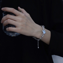 2021 new trend retro titanium steel hip hop bracelet male niche design Hong Kong style fashion simple literary hand decoration