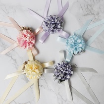 Wrist flower bride bridesmaid sister group hand flower Korean-style forest wedding wedding wedding supplies dance childrens bracelet