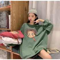 Autumn clothing Korean version 2019 new BF wind cute cartoon printed loose with long sleeves necrotope blouses female in