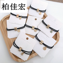 Creative Mahjong head rope New Year red rope auspicious meaning Hair ornaments Hair rope blessing gift Hair ring leather band headdress bracelet