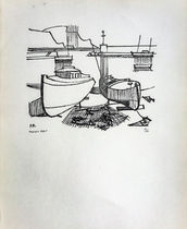 (Master of Southern French Art in the 20th Century) "Fishing Port" Francois Bret 1954