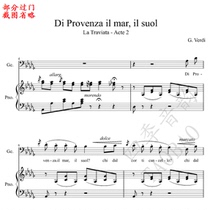 Verdi Camellia Girl Di provenza il maril soul vocal score Piano accompaniment score