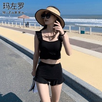 2021 new ins and split skirt style two sets of swimsuit small breasts to woo the conservative Belly Outdoor Spa Swimsuit Woman