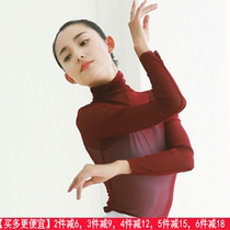 Star long-sleeved dance gauze clothes womens tops take ballet clothes one-piece clothes mesh gauze high-neck gauze clothes