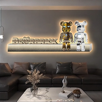 Violent Bear Light and Luxury Sofa Background Wall Decorative Picture Led Lamp Advanced Sensory Living Room Picture Championship Creative Mural