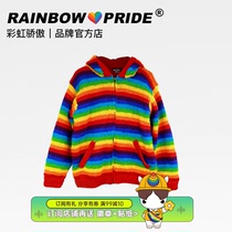 RainbowPride Nepal handmade wool rainbow with hat-shirts LGBT sweater for men and women keeping warm