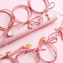 South Korean girls heart head rope Little Qing New development Leather Fascia Hair Rope Hair hair Cord Hair with sweet Maison Female Department Brief Personality Cute