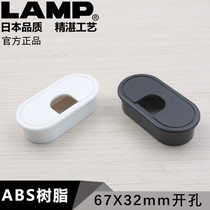 lamp Blue Pu square through-line hole 67x32mm opening ABS resin office desk threading hole cover line hole cover routing