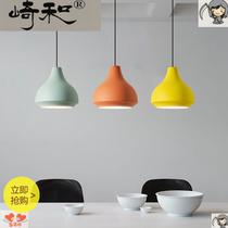 Nordic style bar lamps living room creative personality simple bedroom bedside chandelier macaron dining room lamp chandelier