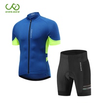 Vosavi summer quick-drying breathable short sleeve top mountain bike silicone cushion five-point shorts riding set