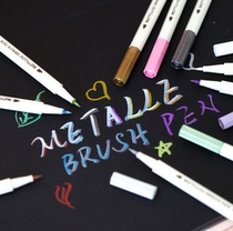 Sta Pearlescent Soft Head Pen Metal Paint Pen Black Card Album Handbill Pen Fluorescent Color High Light Soft Brush 10 Color
