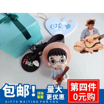 Photo custom holiday gift couple pendant clay man live doll cartoon doll soft clay plastic clay keychain