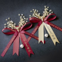 Wedding corsage bridegroom bride high-end Crystal son line flower best man parents full set opening ceremony guest corsage