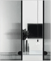 Changhong corrugated wave art embossed glass partition bar entrance screen arc curved tempered process glass custom