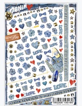 (candy spot) Japanese nail stickers sha-nail pro denim stickers bow flowers