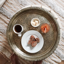 (Supplementary color)Moroccan Authentic Tray Moroccan Authentic Tray Traditional hand-carved