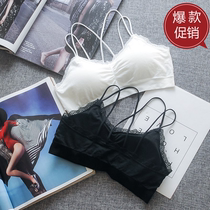 Lace Walking Ball wrapped in the chest and breast lady sexy cross-cutting tape vest short with chest mat underwear