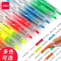 Delei highlighter pen double-line pen note artifact fluorescent marker pen color student with light color marker pen fluorescent color pen glitter pen endorsement artifact artifact