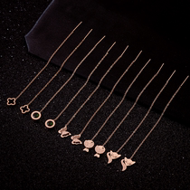 Japan and South Korea 18K rose gold ear wire titanium steel female temperament long tassel earrings personality simple earrings