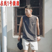 贝澜森马夏季无袖背心男潮牌T恤马甲韩版潮流ins原宿风宽松百搭