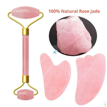The Pink Crystal Stone Jade Roller Set Face Lift Massage Roller